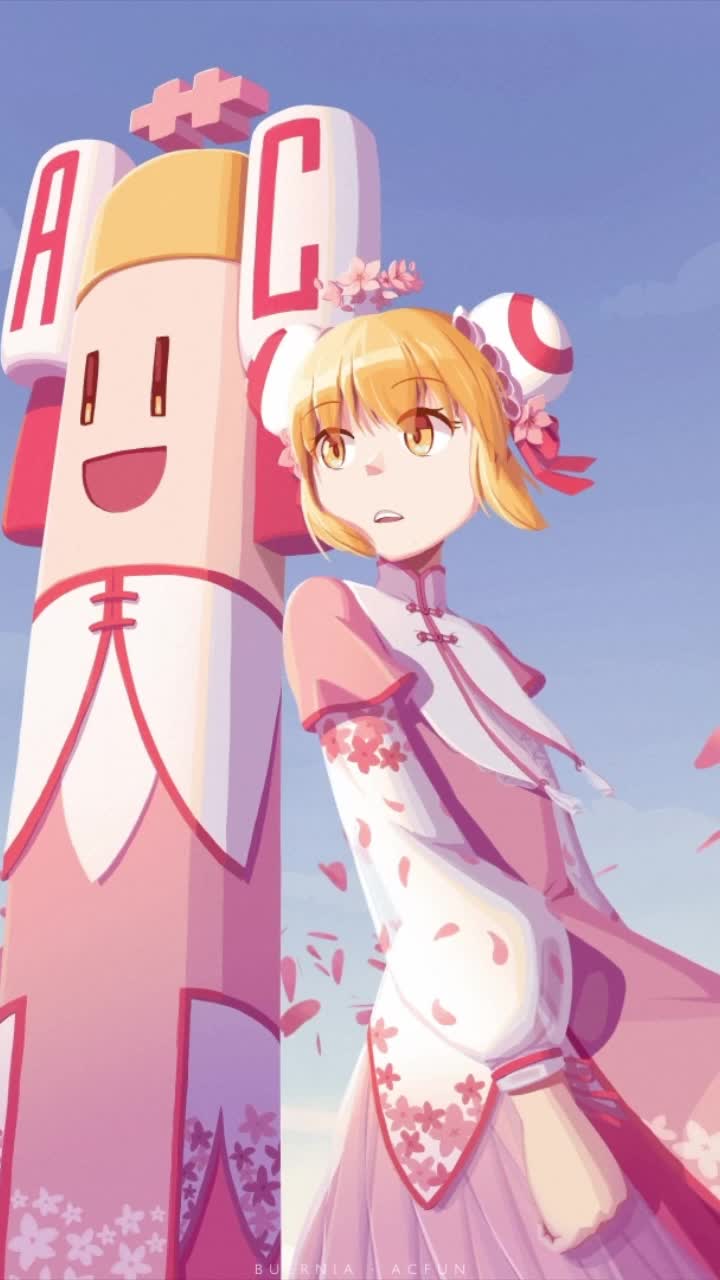 iPhone and Android Peach Blossom Acfun Live Phone Wallpaper