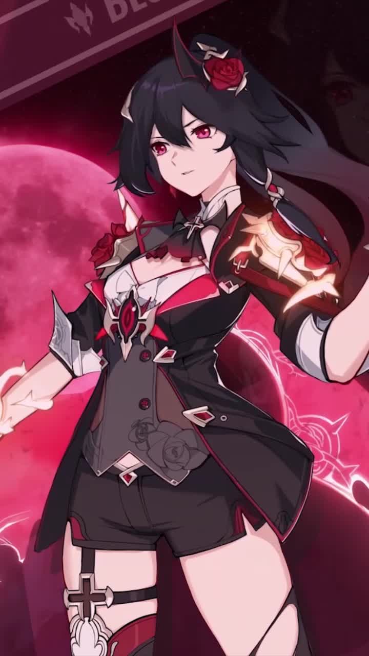iPhone and Android Fu Hua Blood Moon Honkai Impact 3rd Live Phone Wallpaper