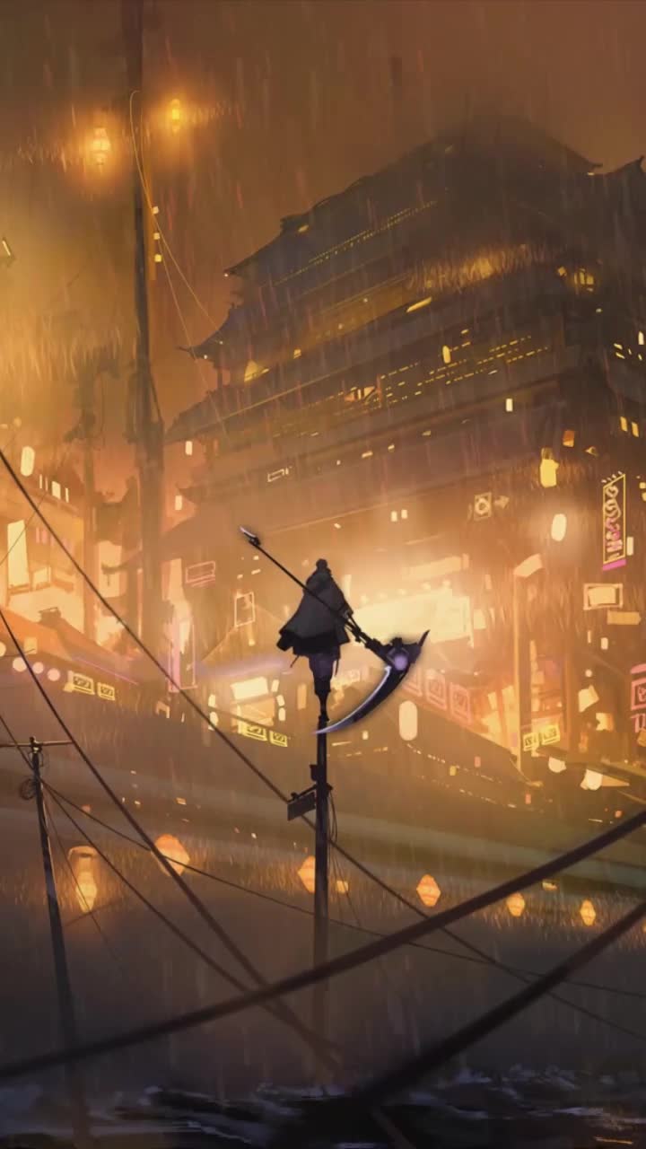 iPhone and Android Punishing Gray Raven Kowloon Night Flight Live Phone Wallpaper