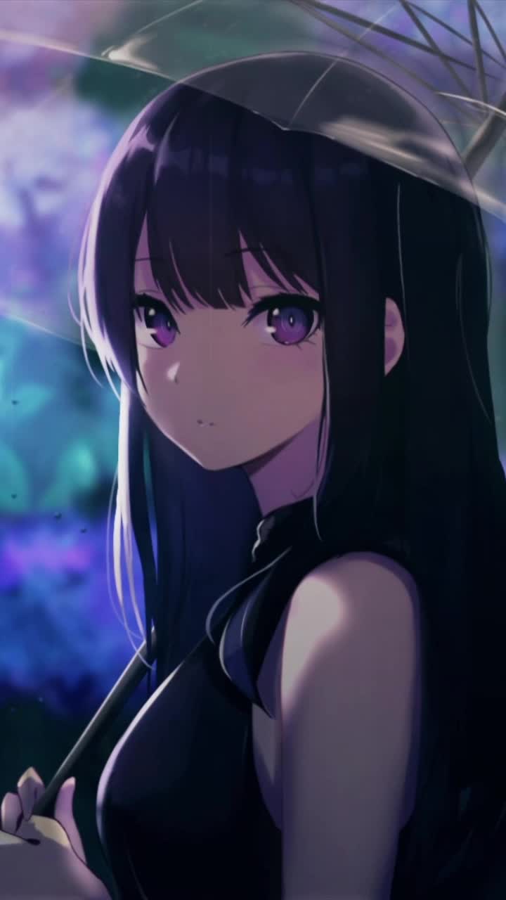 Live Phone Beautiful Girl Under Umbrella Anime Wallpaper For iPhone And Android