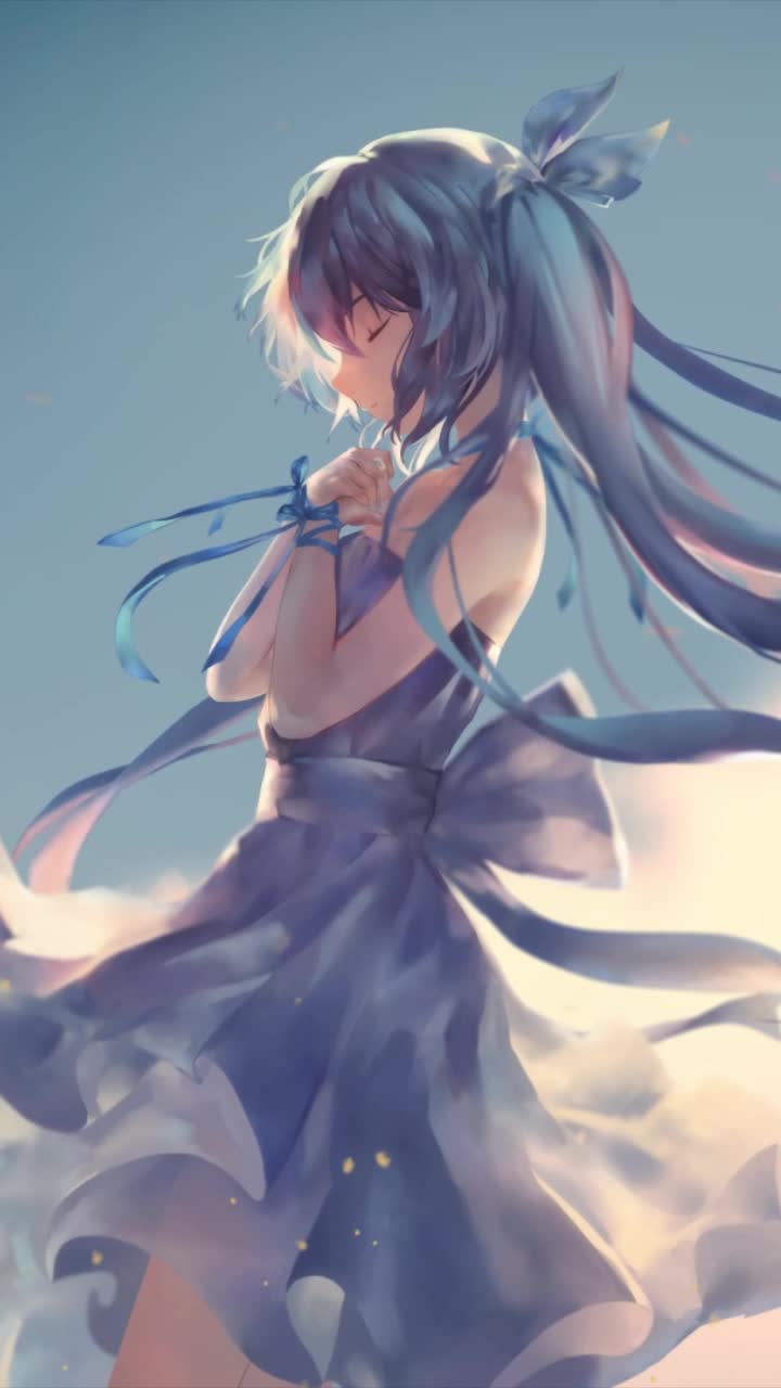 iPhone and Android Hatsune Miku Praying Live Phone Wallpaper