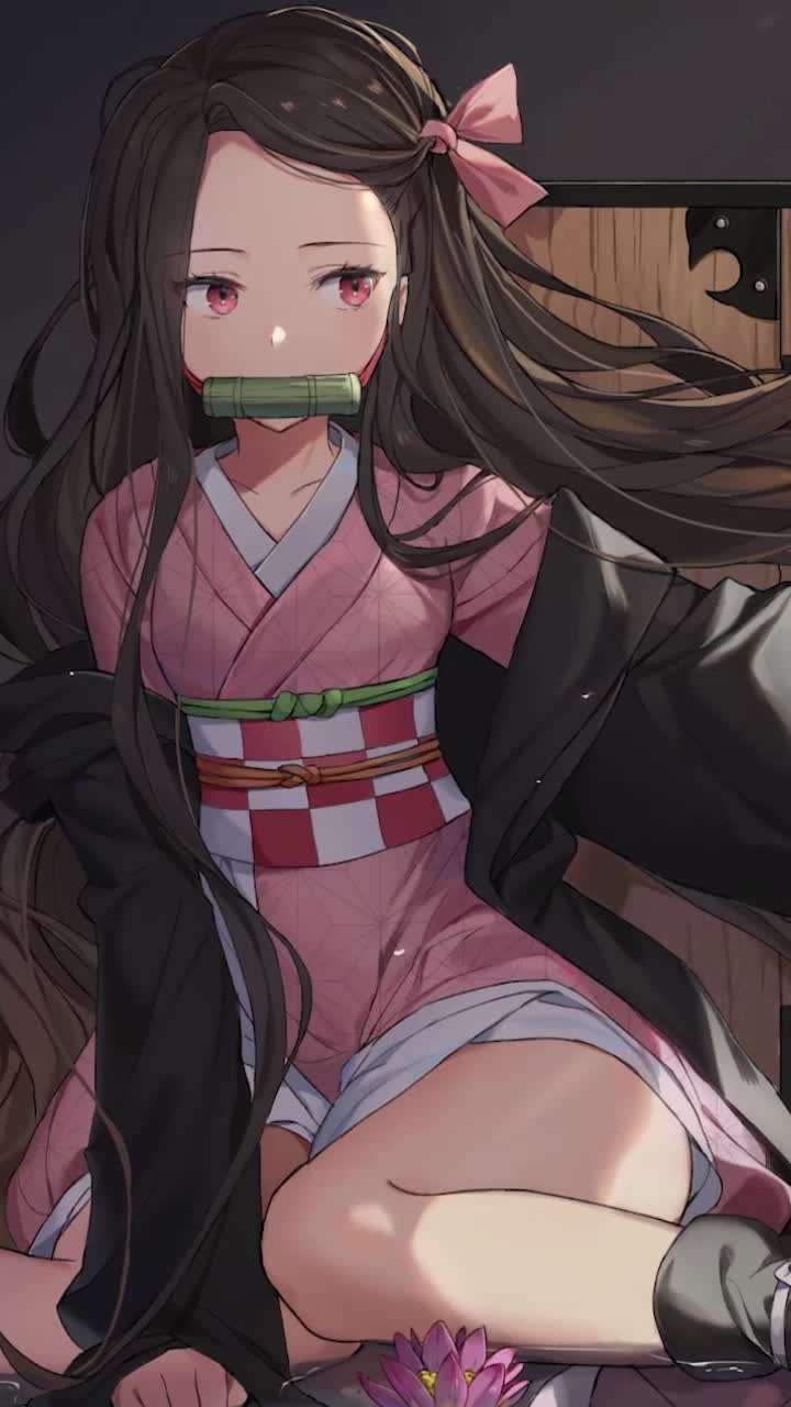 iPhone and Android Nezuko Kamado Sword Kimetsu No Yaiba Live Phone Wallpaper
