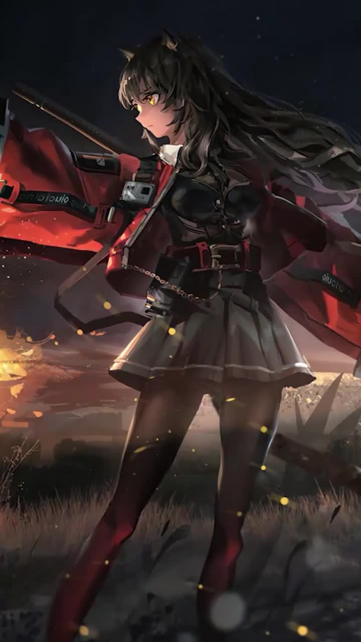 Anime skyfire arknights iphone wallpaper hd