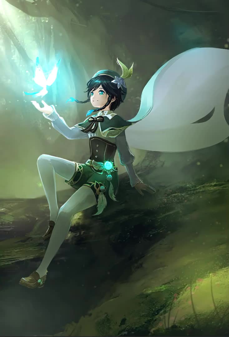 Genshin Impact Venti Green Android  iPhone Live Wallpaper