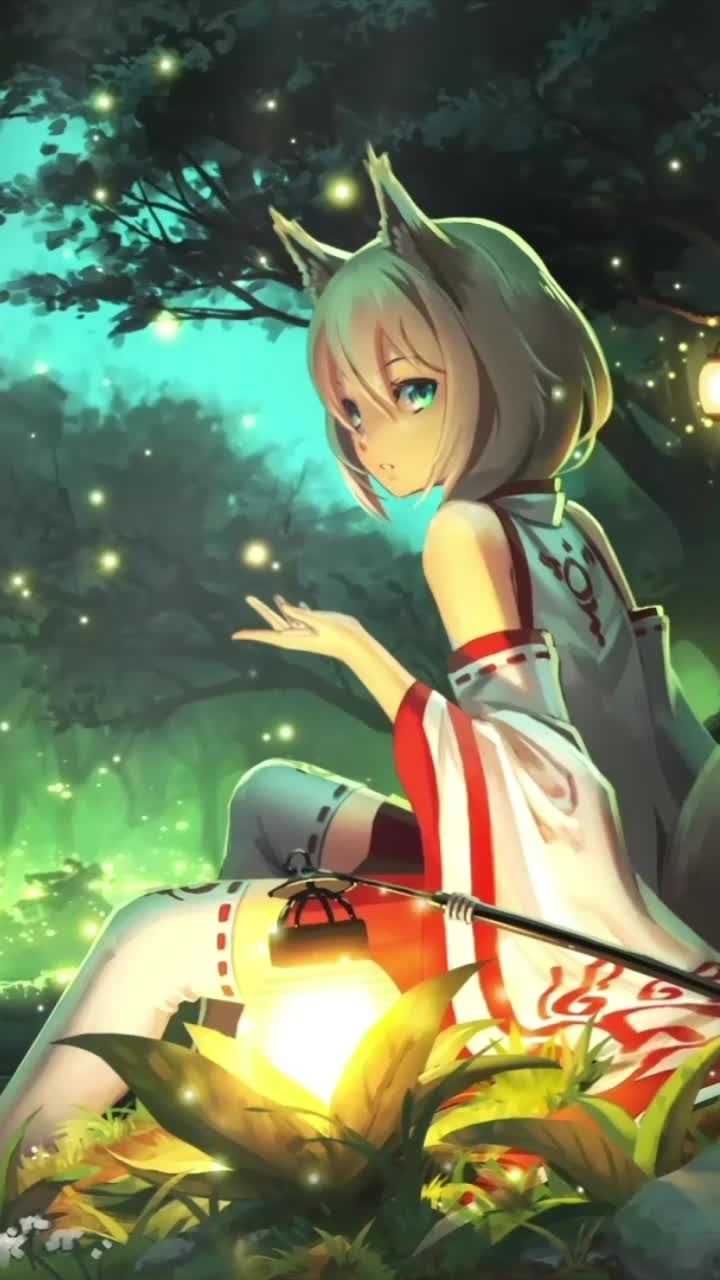 iPhone and Android Kitsune No Miko Live Phone Wallpaper