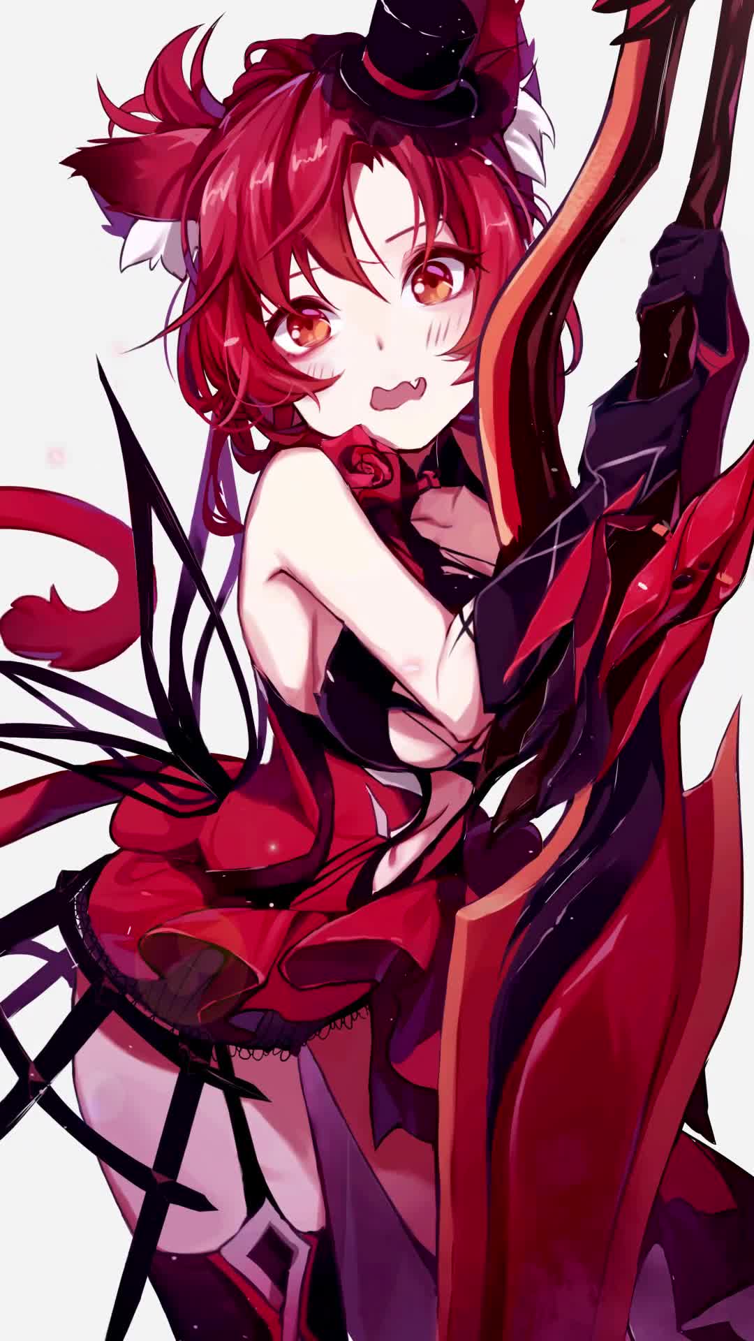 Genshin Impact Red Anime Girl Live Phone Wallpaper