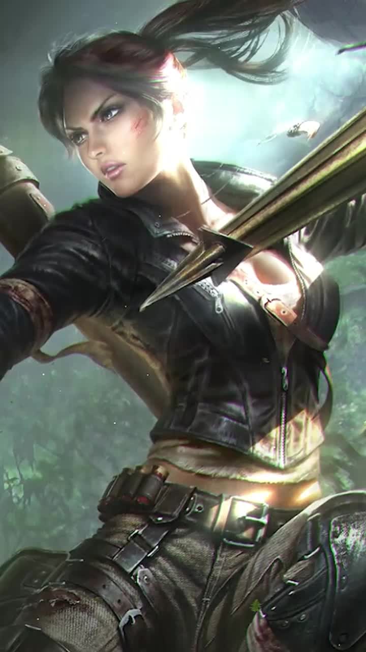 iPhone and Android Lara Croft In The Jungle Tomb Raider Live Phone Wallpaper