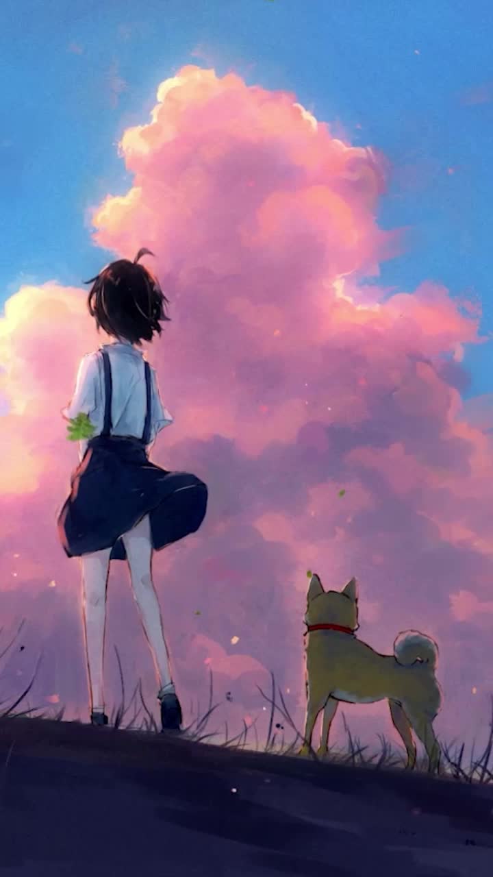 Live Phone Girl And Shiba Inu Anime Wallpaper For iPhone And Android