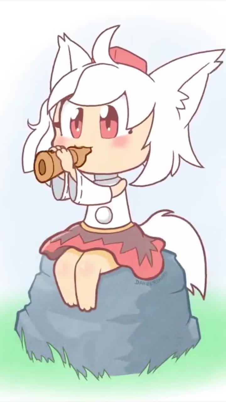 iPhone and Android Momiji Inubashiri Plays A Flute Live Phone Wallpaper