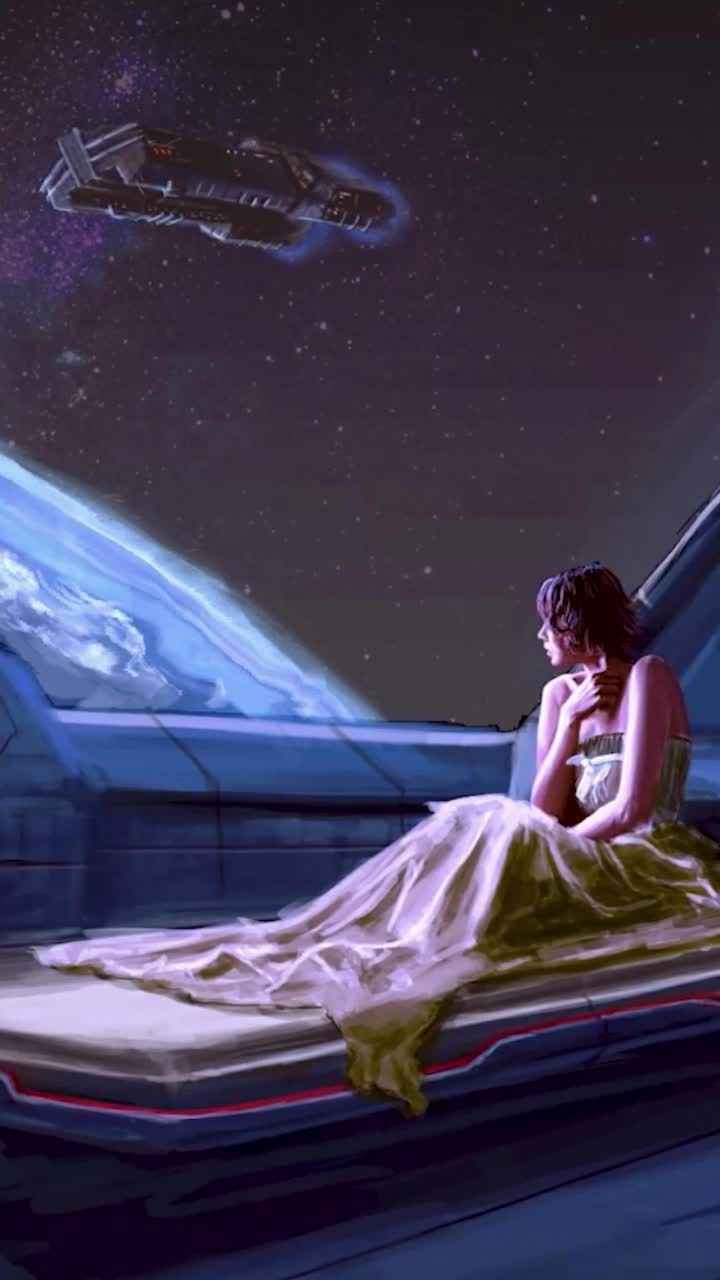 Live Phone Women In Bedroom With Planet Wallpaper To iPhone And Android