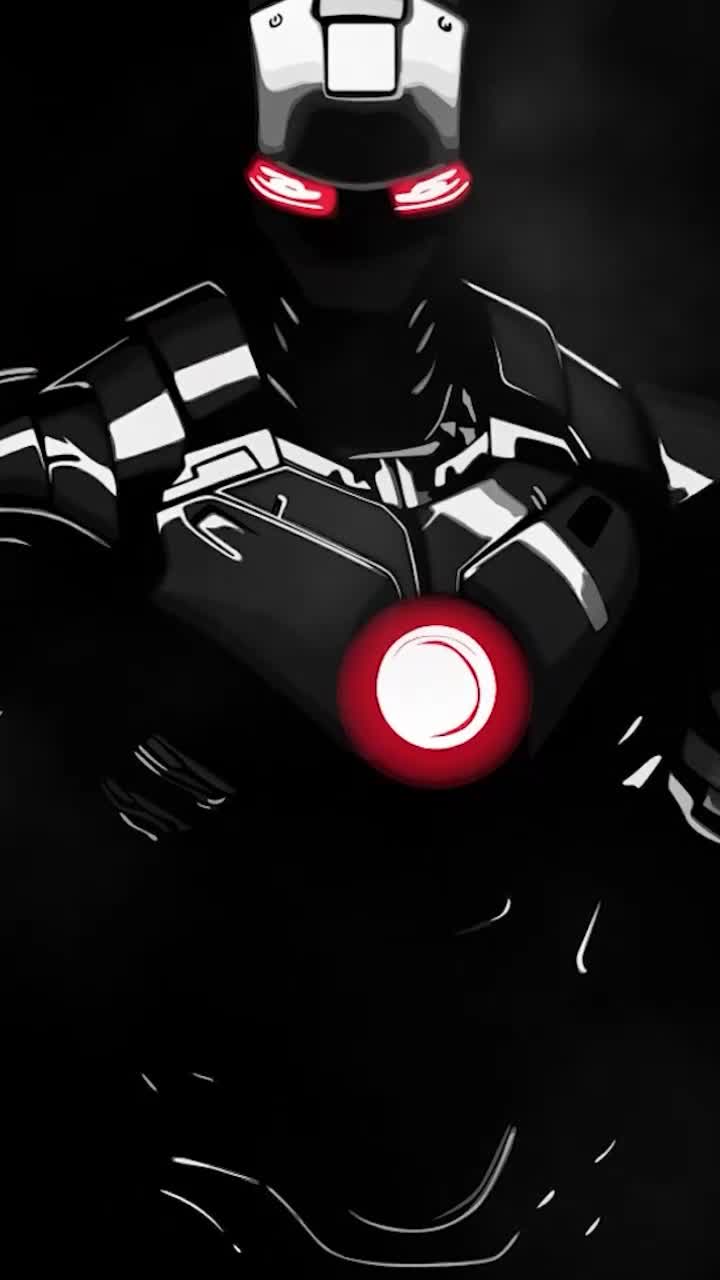 iPhone and Android Iron Man Black Armor Live Phone Wallpaper