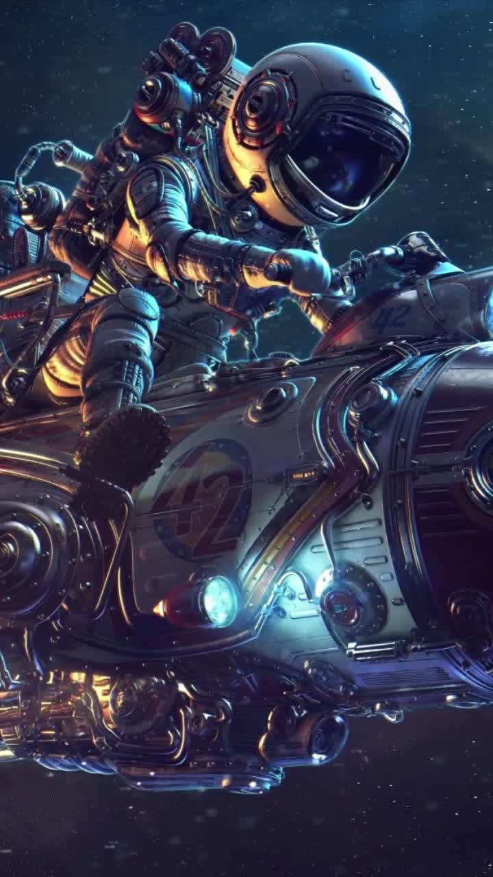 Live Phone Spaceman Flies On Rocket Wallpaper To iPhone And Android