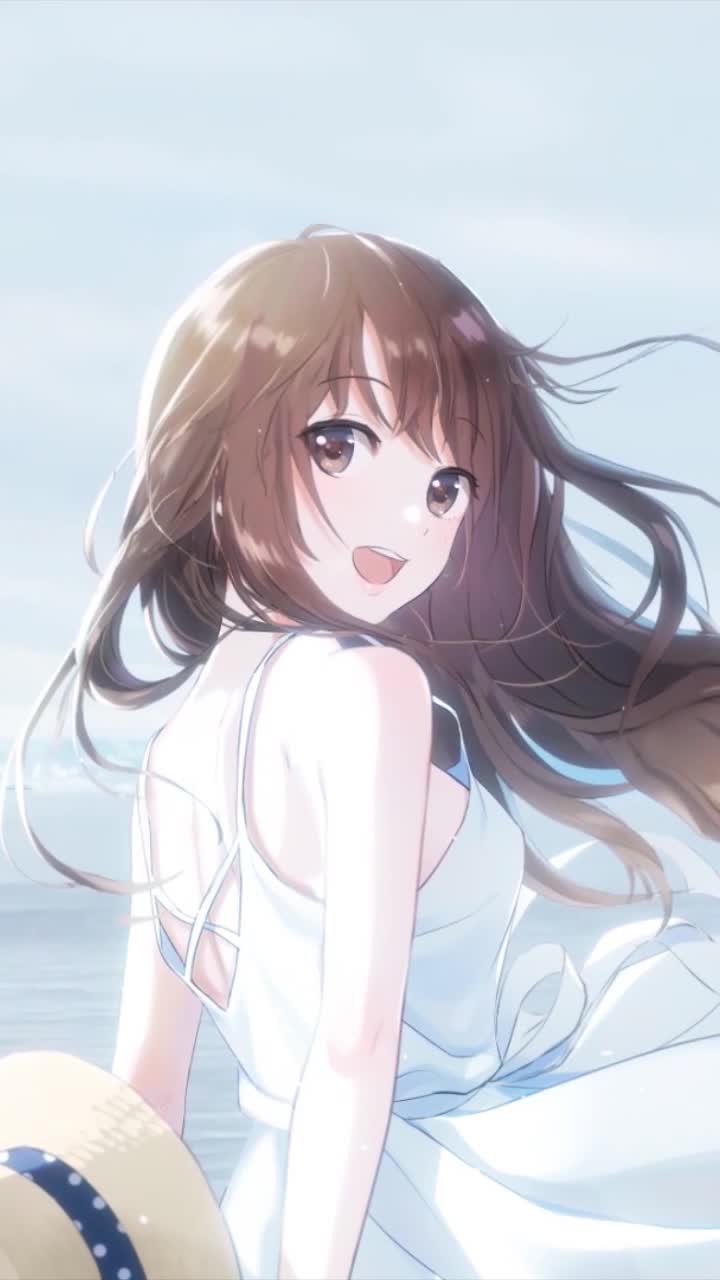 Live Phone Beautiful Girl In Summer Anime Wallpaper For iPhone And Android