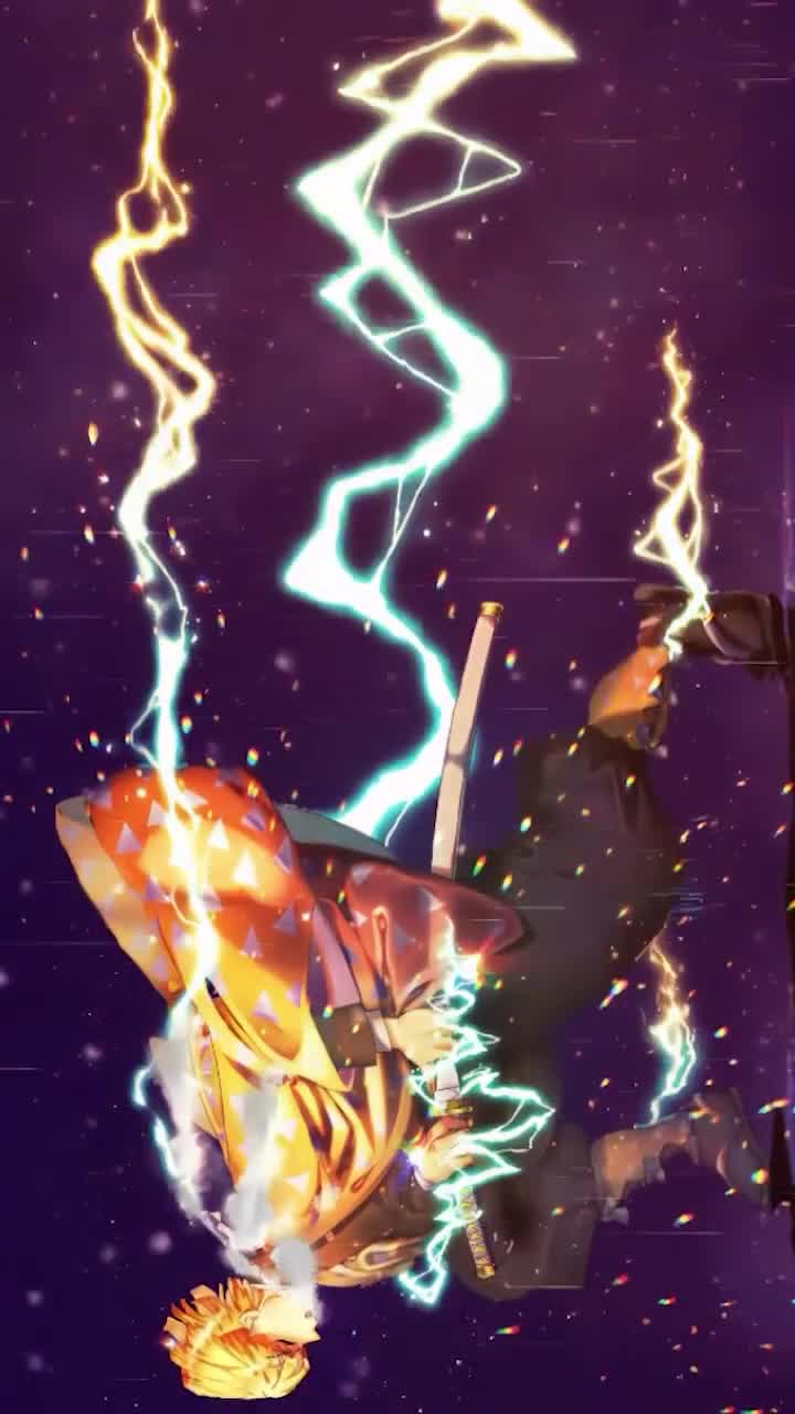 iPhone And Android Sleeping Zenitsu Attack Kimetsu No Yaiba Phone Live Wallpaper2