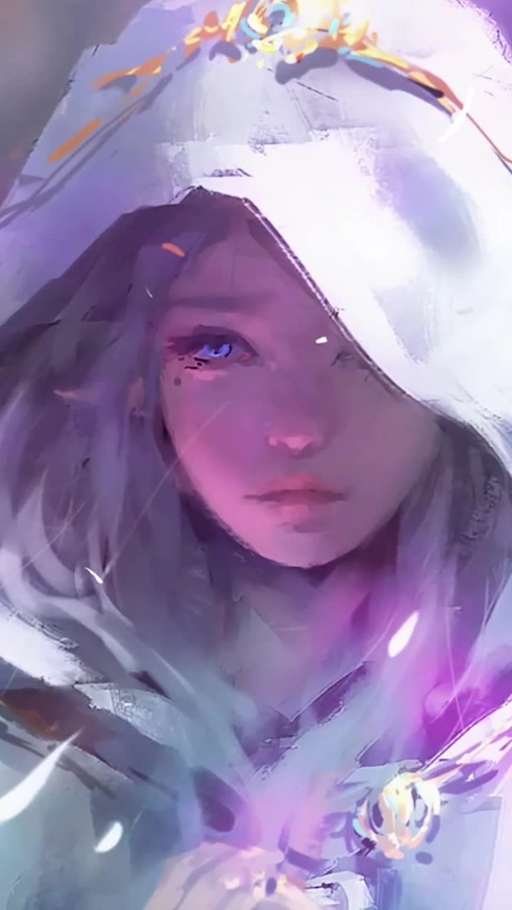 iPhone and Android Elf Girl Wearing Hoodie Live Phone Wallpaper
