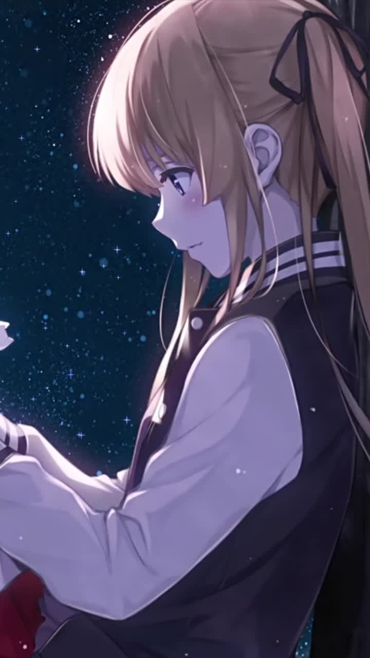 iPhone and Android Eriri Sitting Under The Tree Live Phone Wallpaper