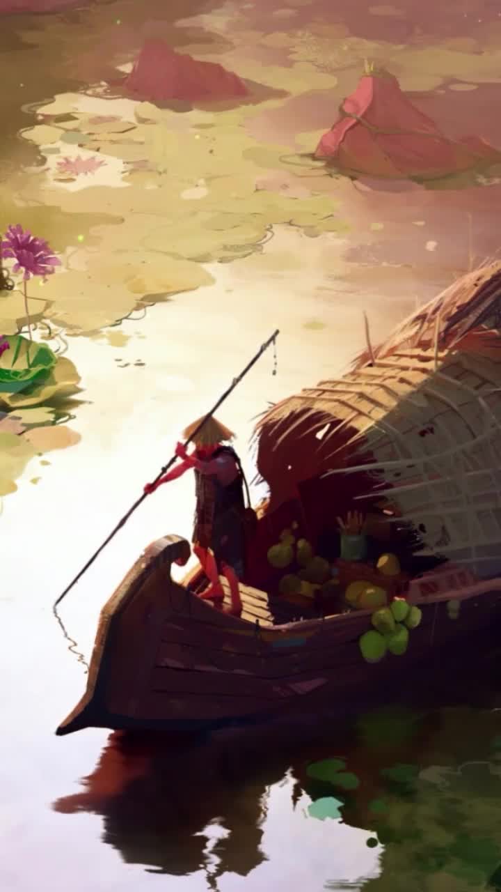 Live Phone Boat In Water Lilies Pond Wallpaper To iPhone And Android