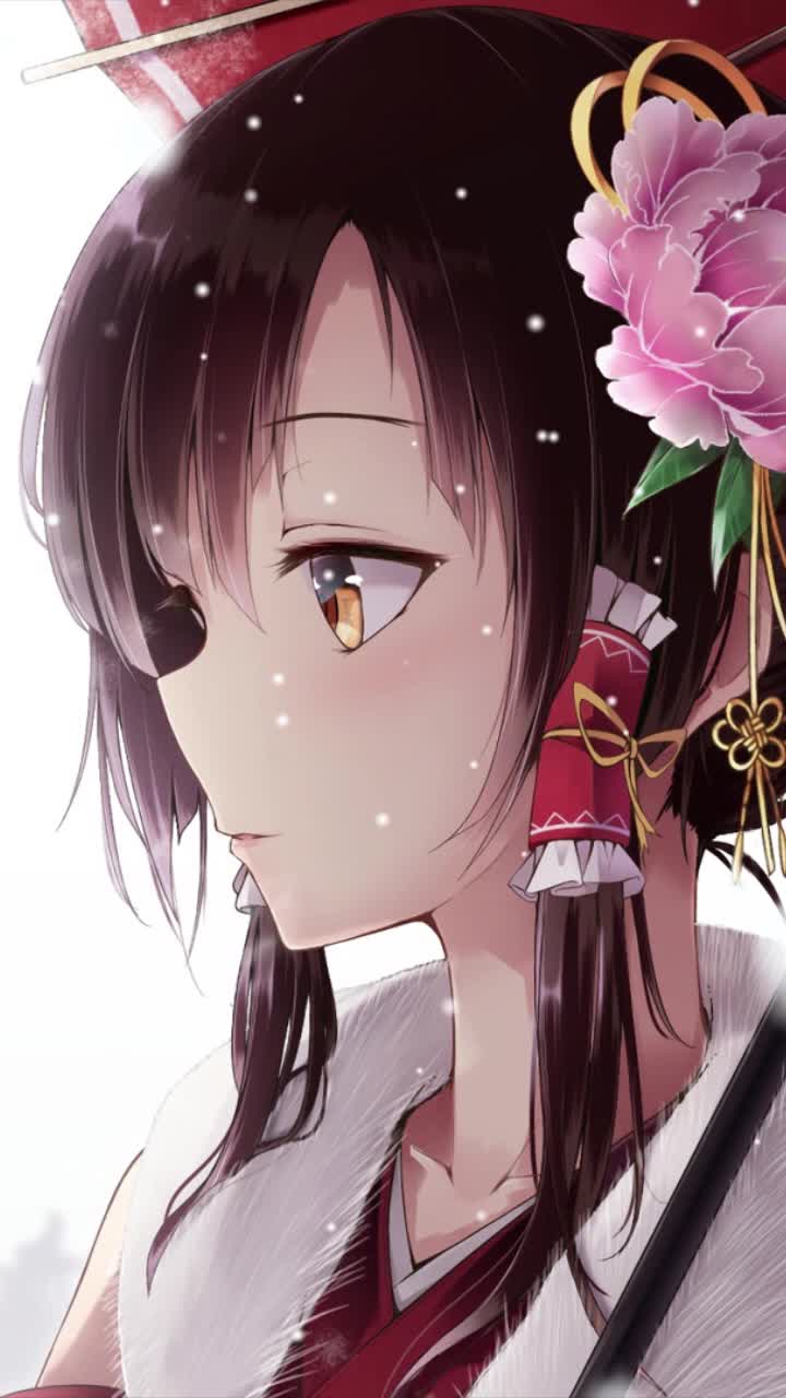 iPhone and Android Hakurei Reimu Touhou Project Live Phone Wallpaper