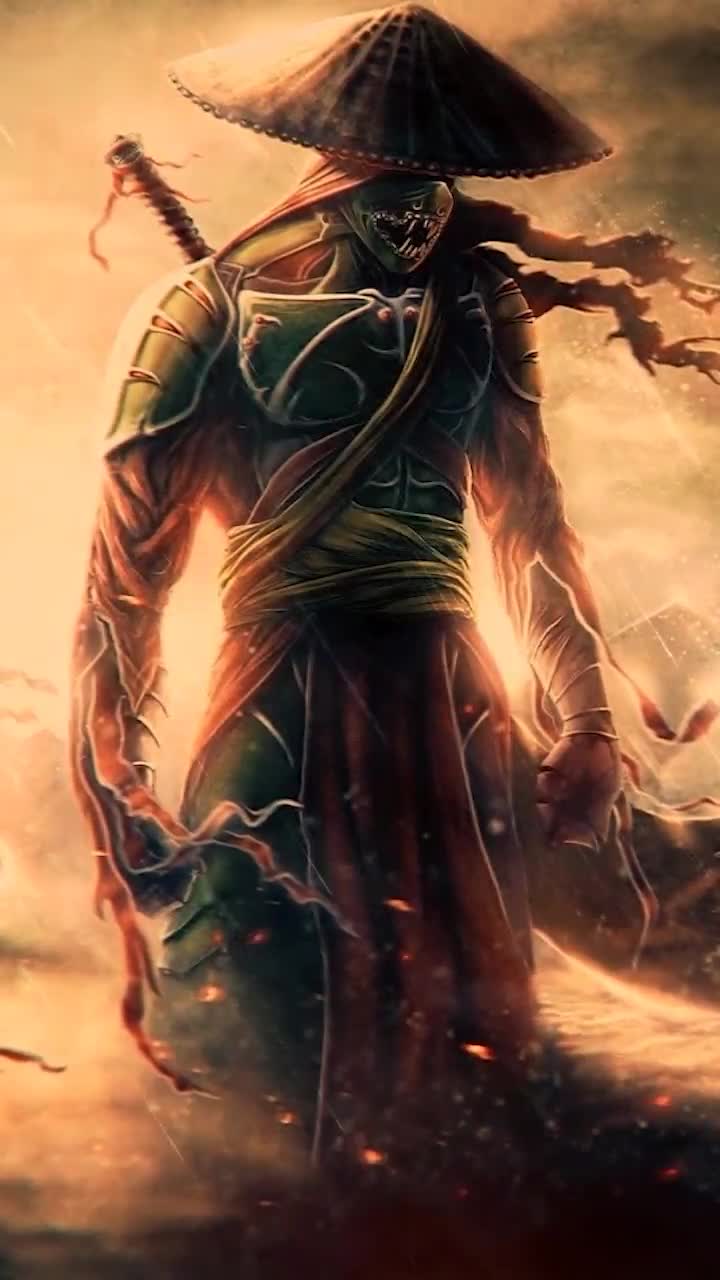 iPhone and Android Oni Samurai In The Rain Phone Live Wallpaper