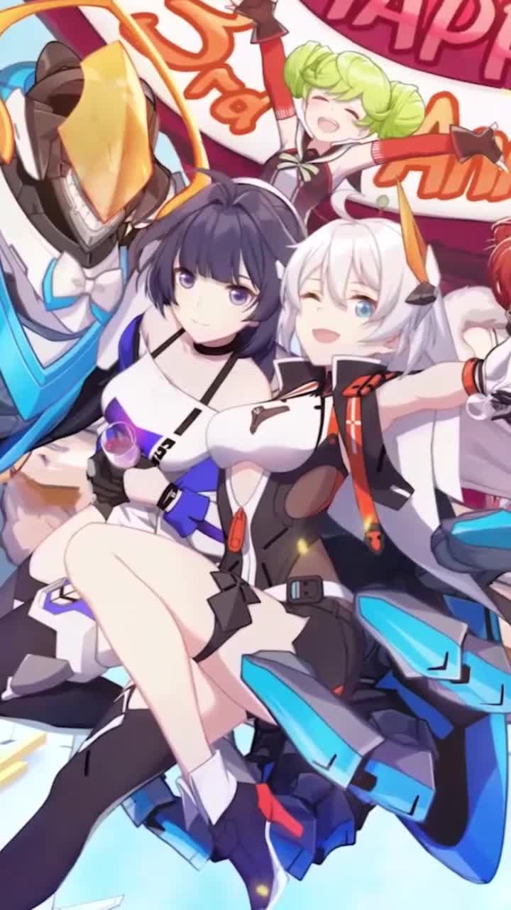 iPhone and Android Honkai Impact 3rd Happy Anniversary Live Phone Wallpaper