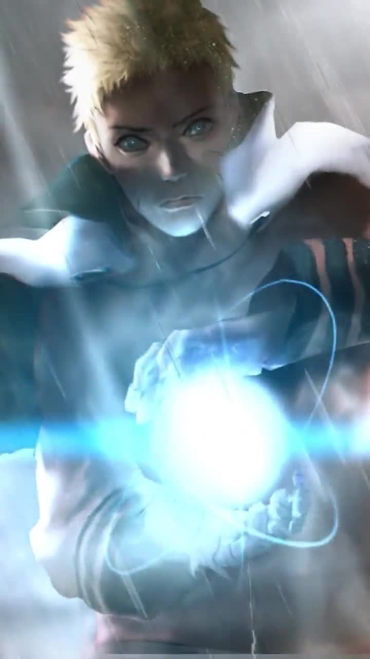iPhone and Android Uzumaki Naruto Using Rasengan In The Rain Phone Live Wallpaper