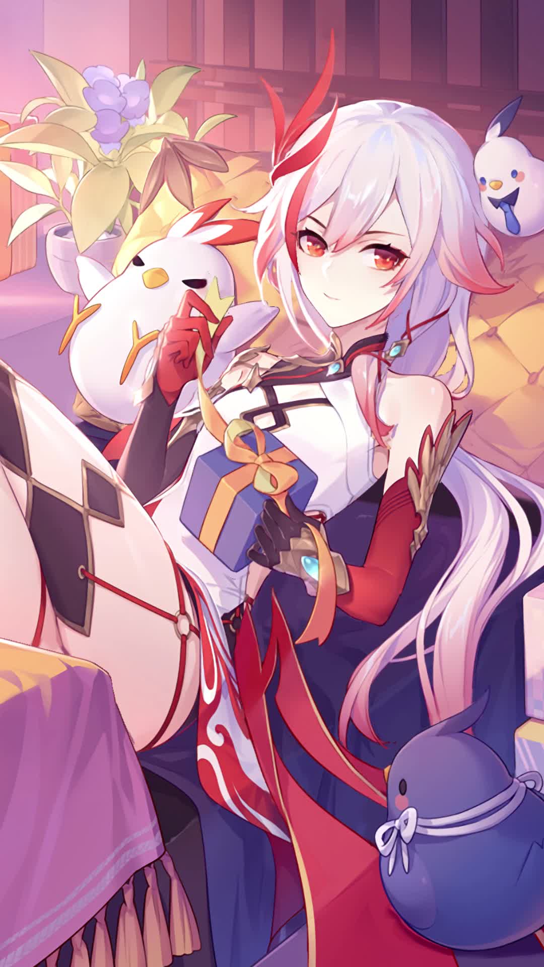 Fuhua Genshin Impact Present Anime Girl Game Live Phone Wallpaper