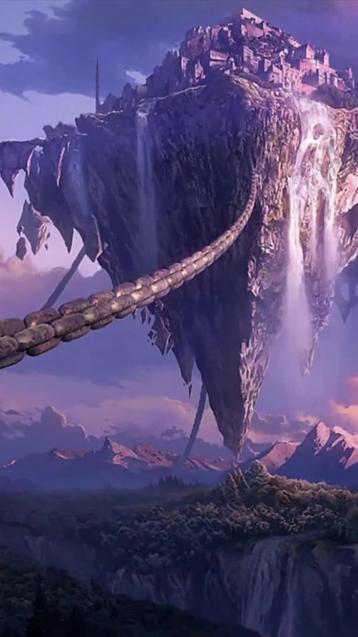 iPhone and Android Floating City Island Live Phone Wallpaper