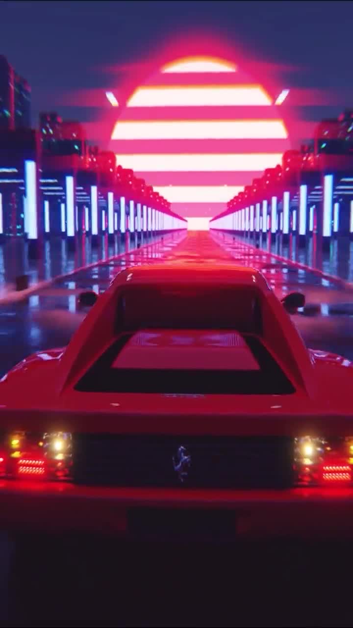 iPhone  Android Ferrari Testarossa Night Vity Street Phone Live Wallpaper