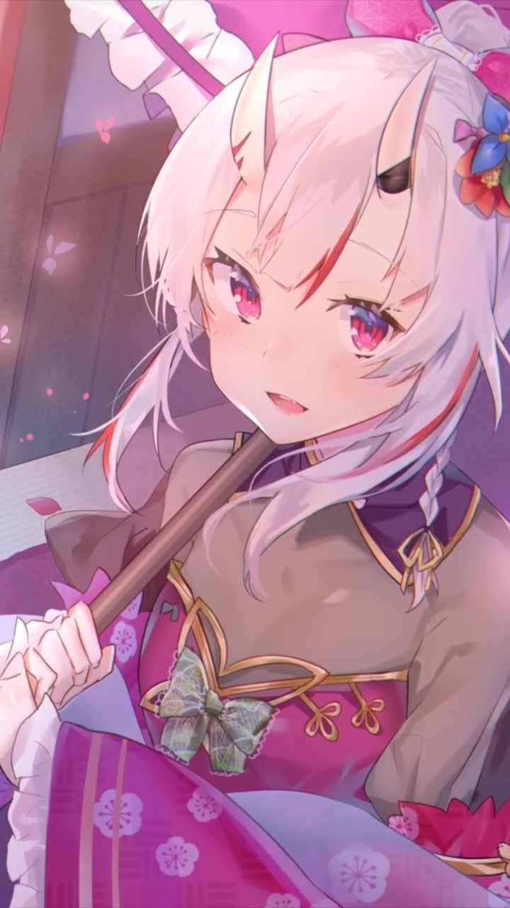 iPhone and Android Nakiri Ayame Virtual Youtuber Live Phone Wallpaper