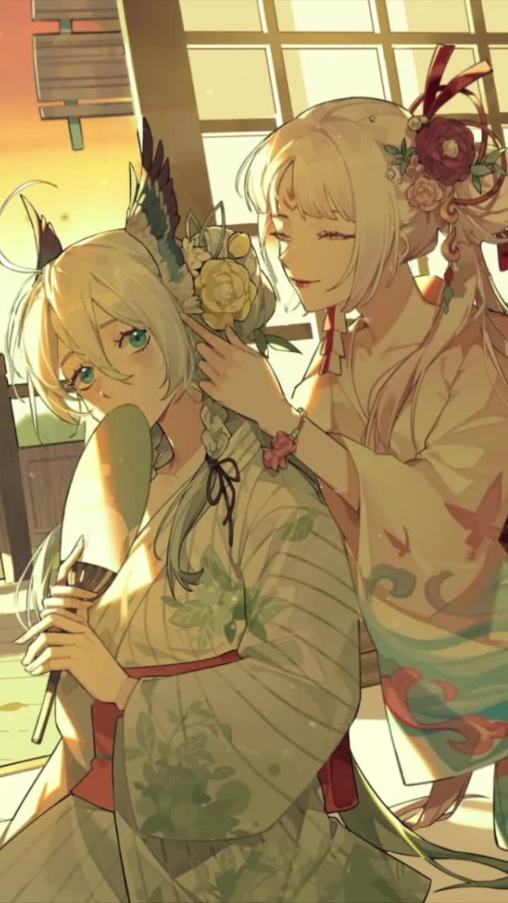 iPhone and Android Kinnara With Shiranui Onmyoji Live Phone Wallpaper