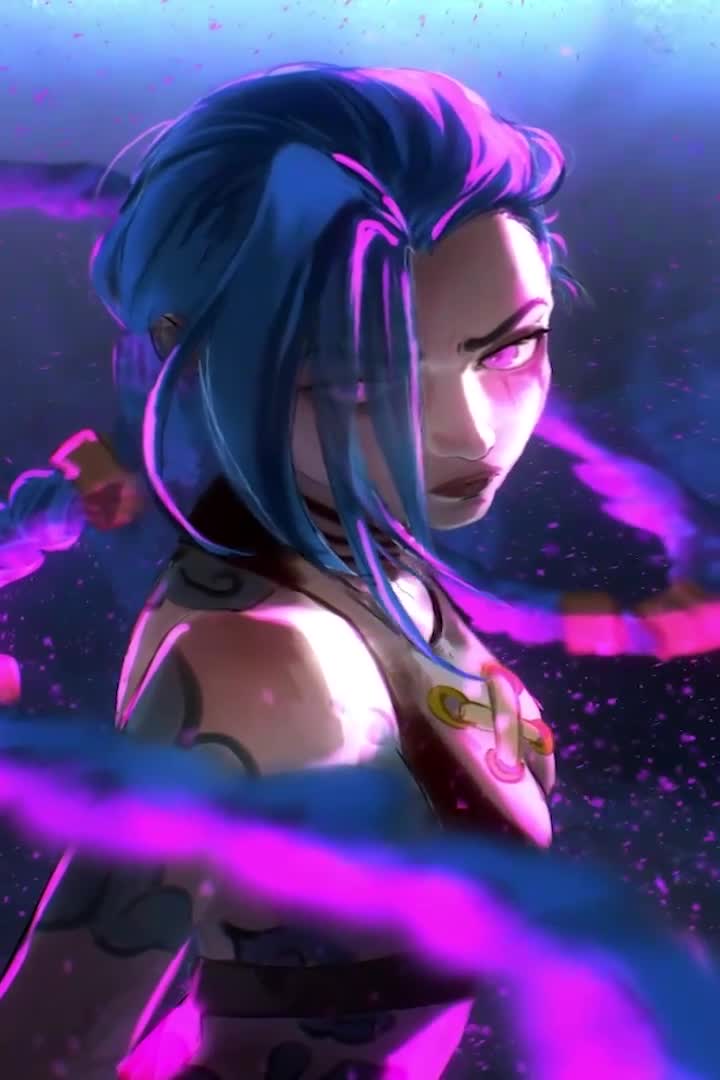 Jinx Braids Arcane For iPhone Wallpaper
