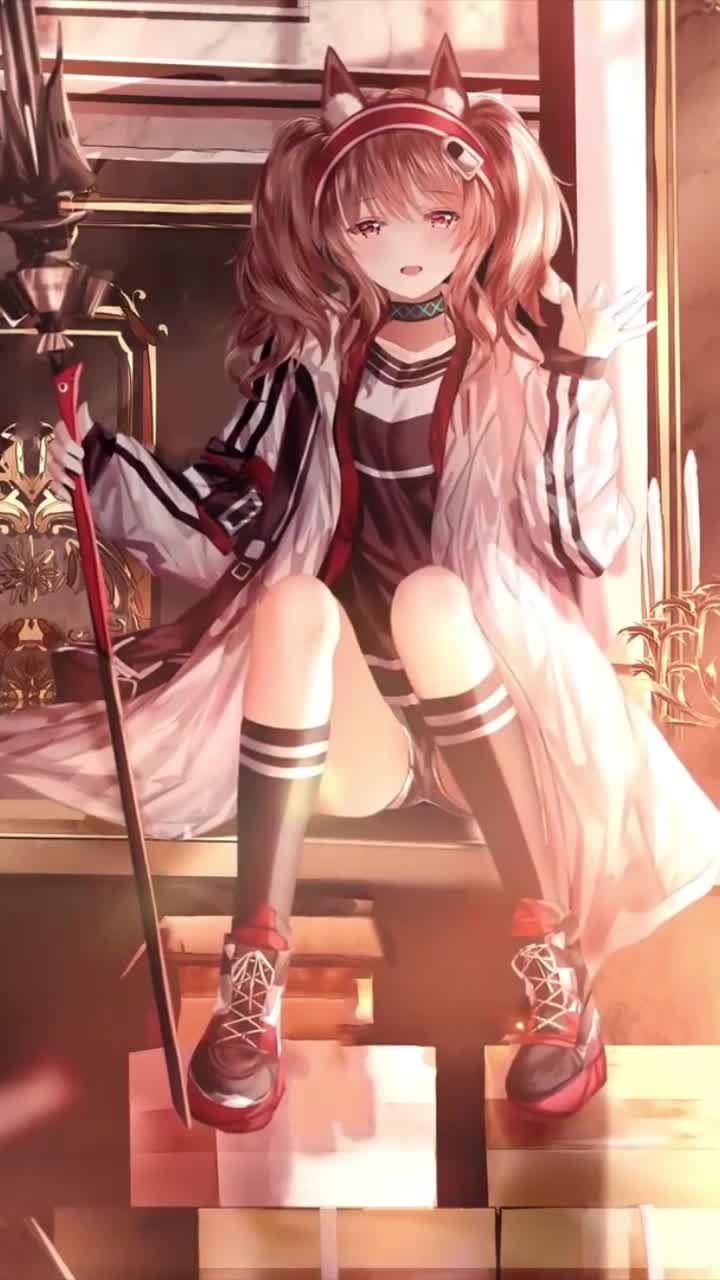 Anime angelina arknights cute girl iphone wallpaper hd