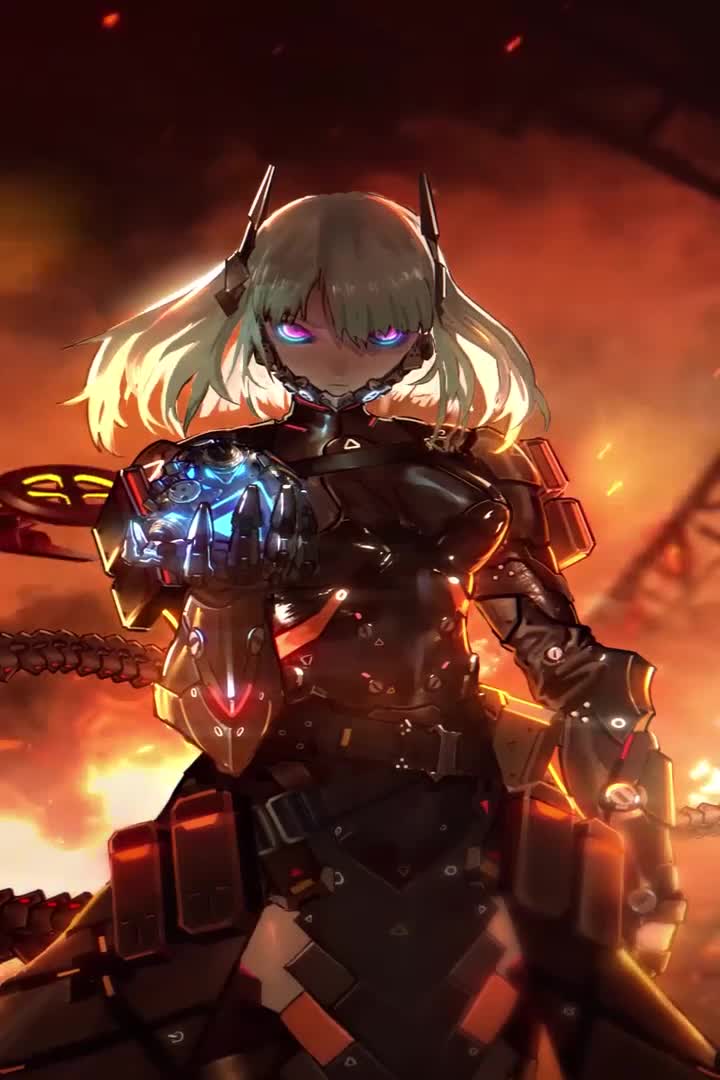  Cyborg Girl 4K anime wallpapers iphone