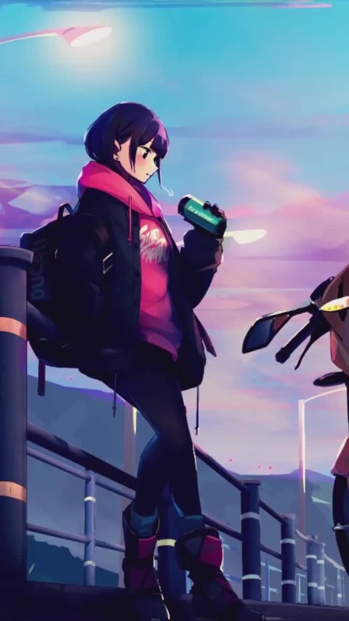  Live Phone Biker Girl Anime Wallpaper For iPhone And Android