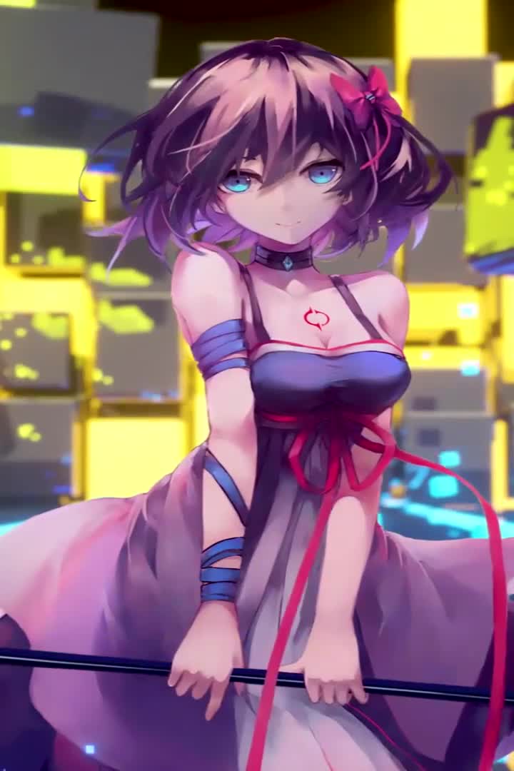 Cube Girl Anime Iphone Wallpaper