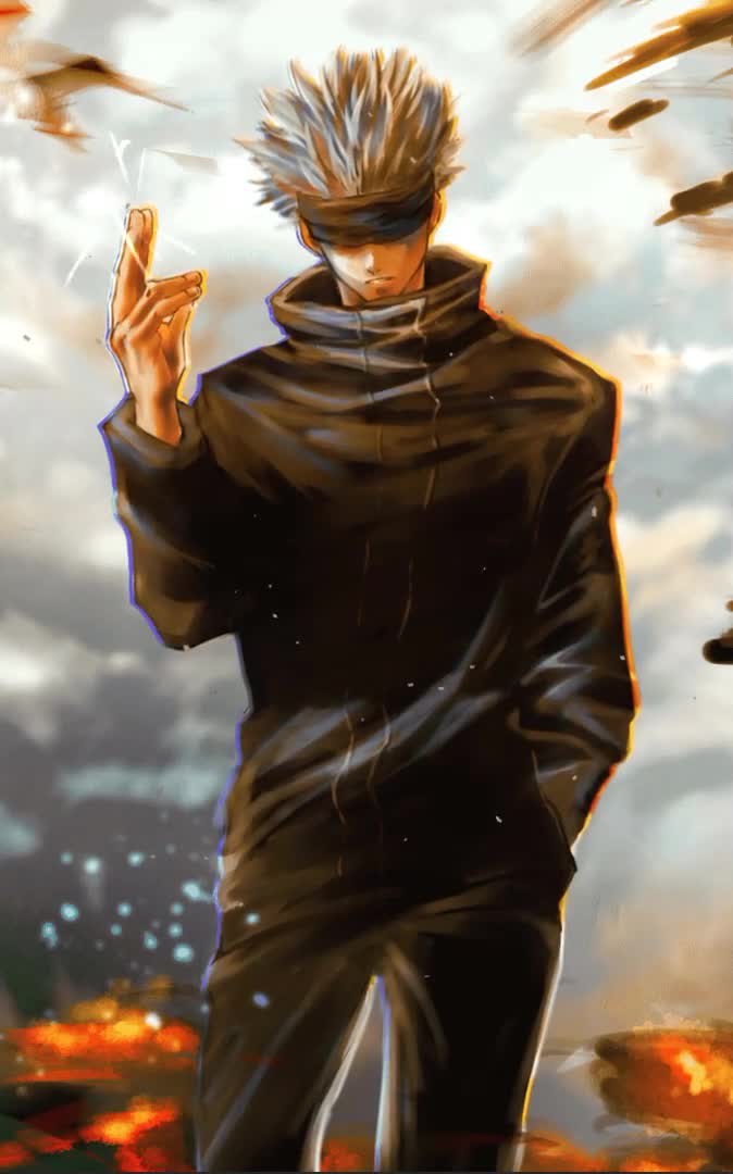 iPhone  Android Gojo Satoru Flames Live Phone Wallpaper