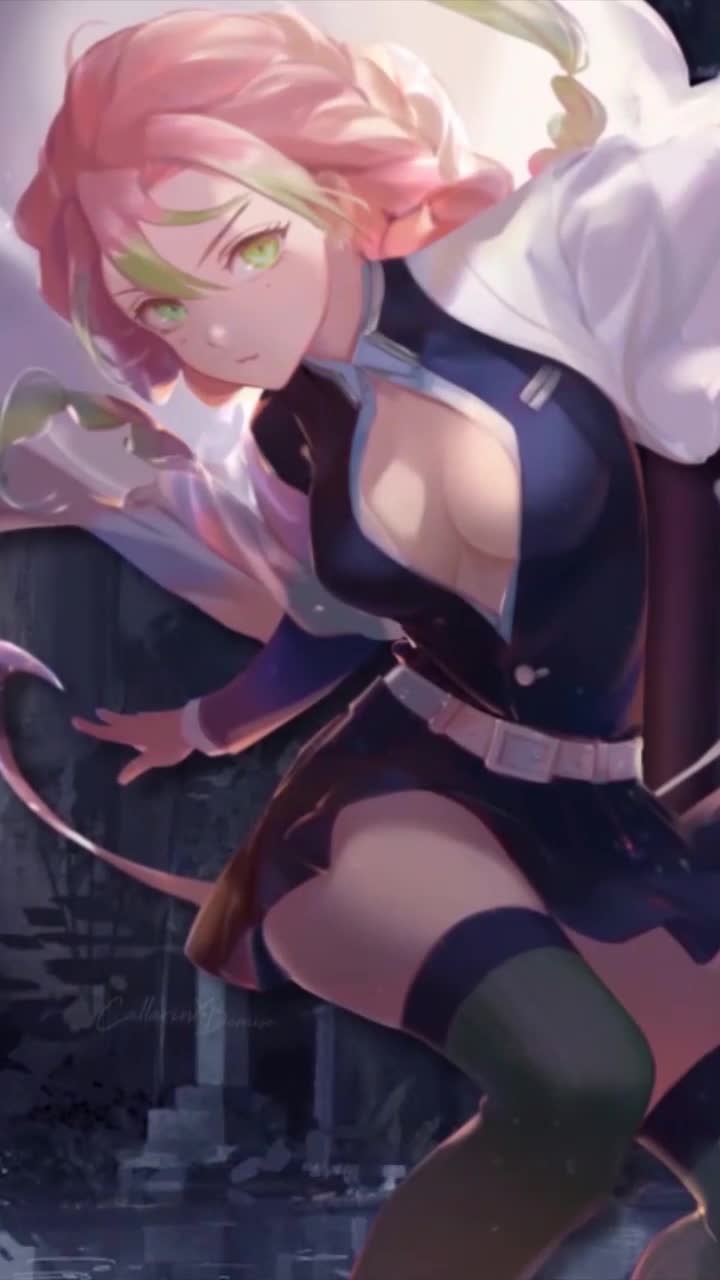 iPhone and Android Mitsuri Kanroji Kimetsu No Yaiba Live Phone Wallpaper