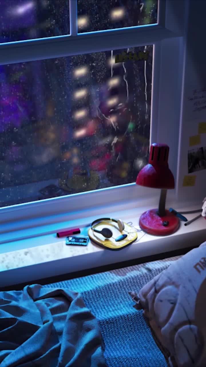 iPhone and Android Rain At Night Live Phone Wallpaper