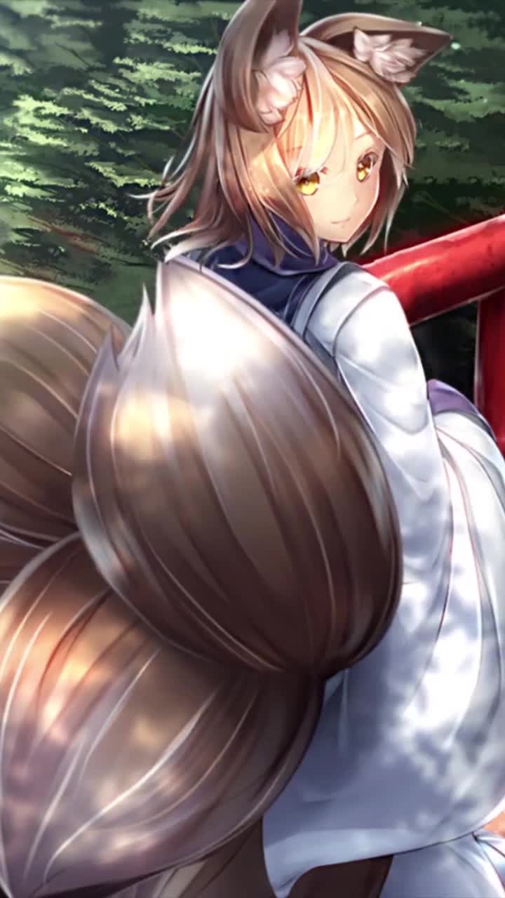 iPhone and Android Fox Girl Live Phone Wallpaper