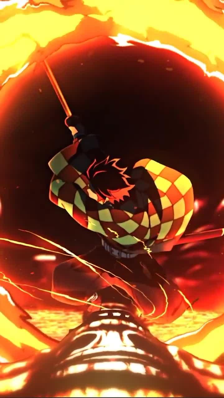 iPhone and Android Tanjiro Kamado Hinokami Kagura Anime Phone Live Wallpaper