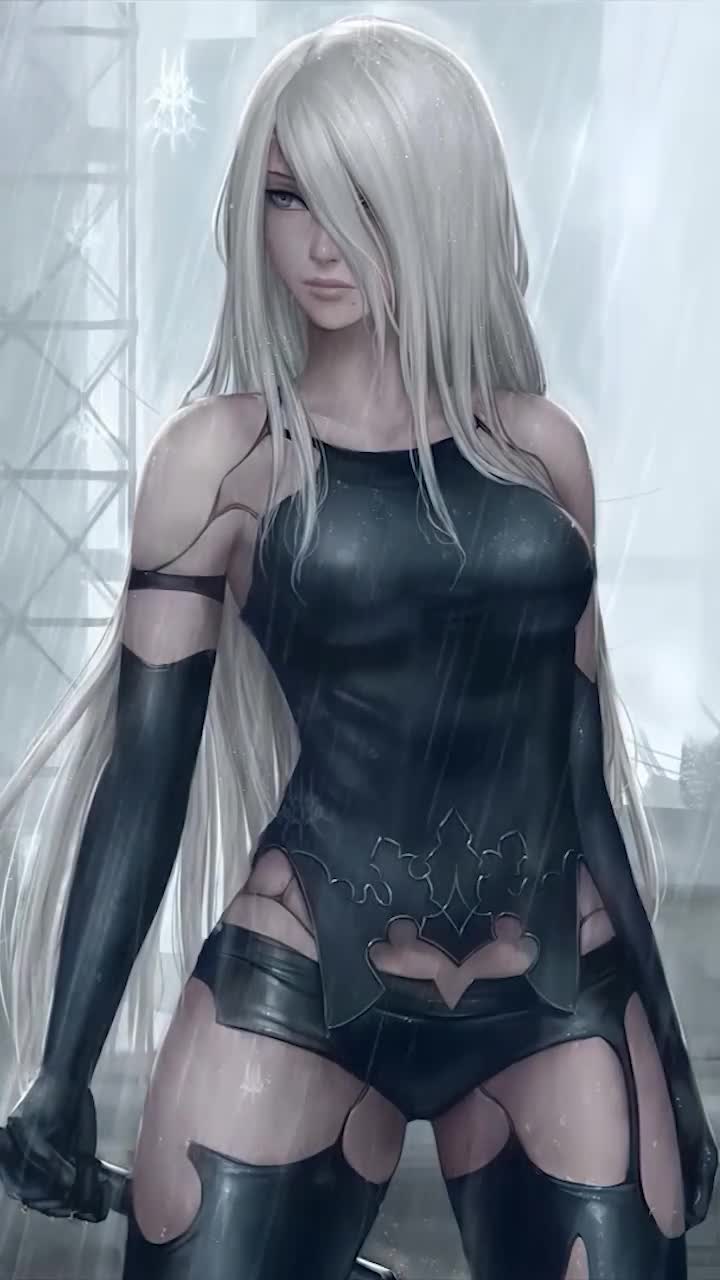 iPhone And Android 2b And A2 In The Rain Nier Automata Phone Live Wallpaper