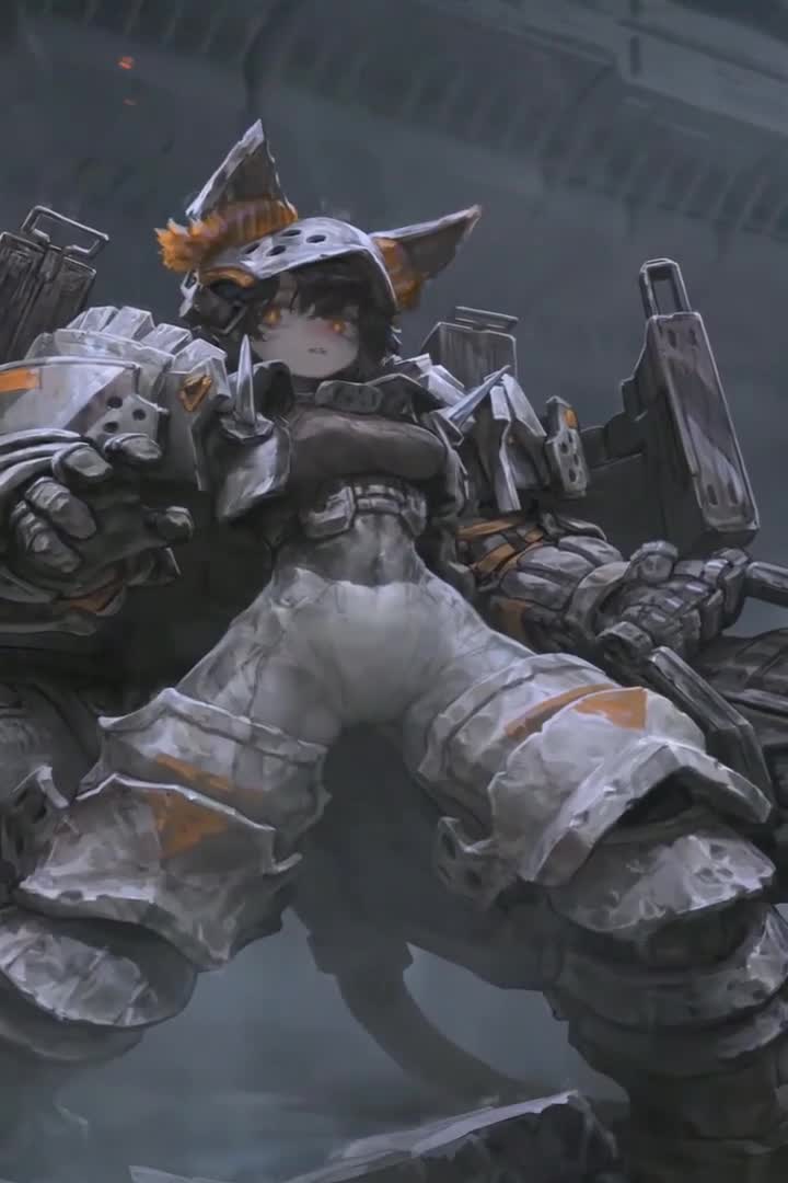 Catgirl Solider Qhd Anime Iphone Wallpaper