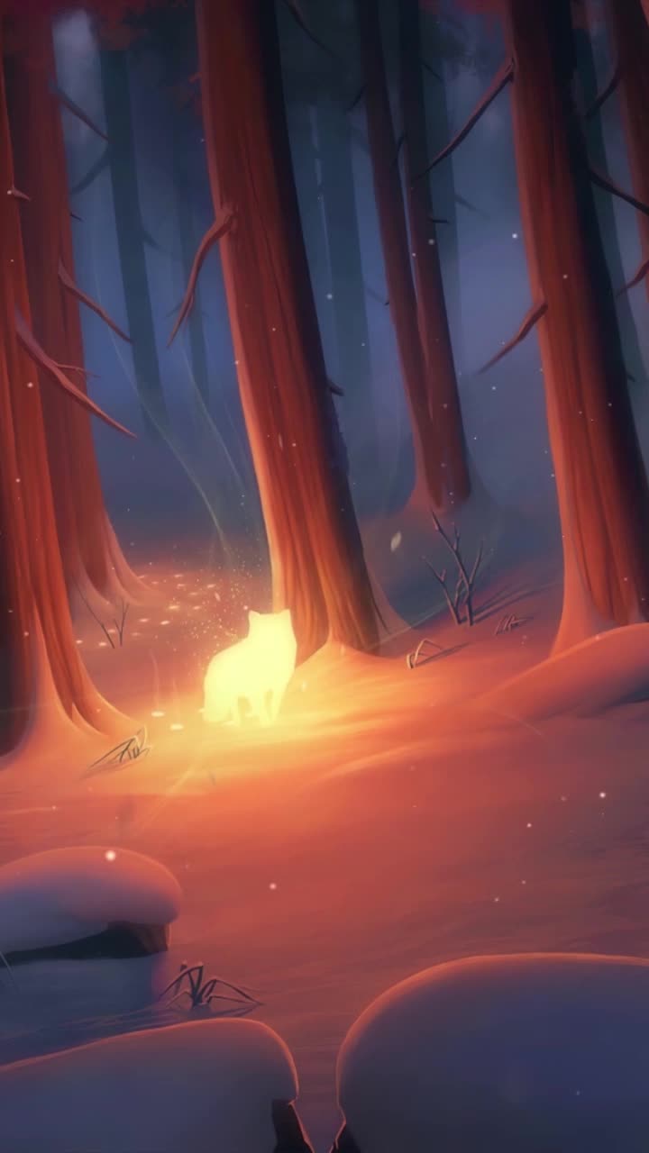 iPhone and Android Glowing Fox Live Phone Wallpaper