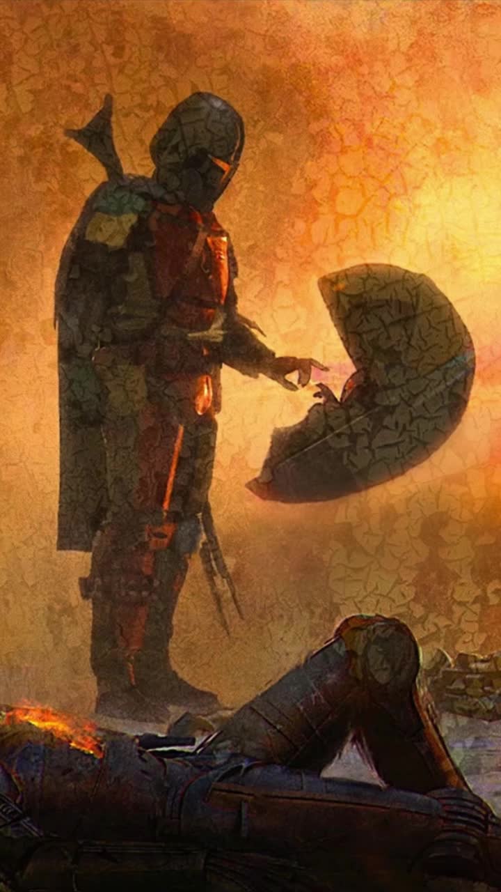iPhone and Android Mandalorian And Baby Yoda Live Phone Wallpaper