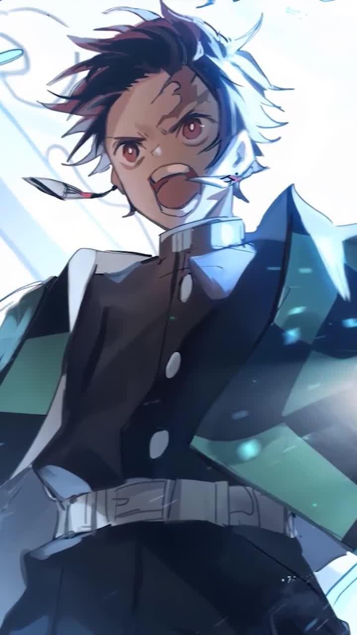 iPhone And Android Kamado Tanjiro Holding A Katana Kimetsu No Yaiba Phone Live Wallpaper