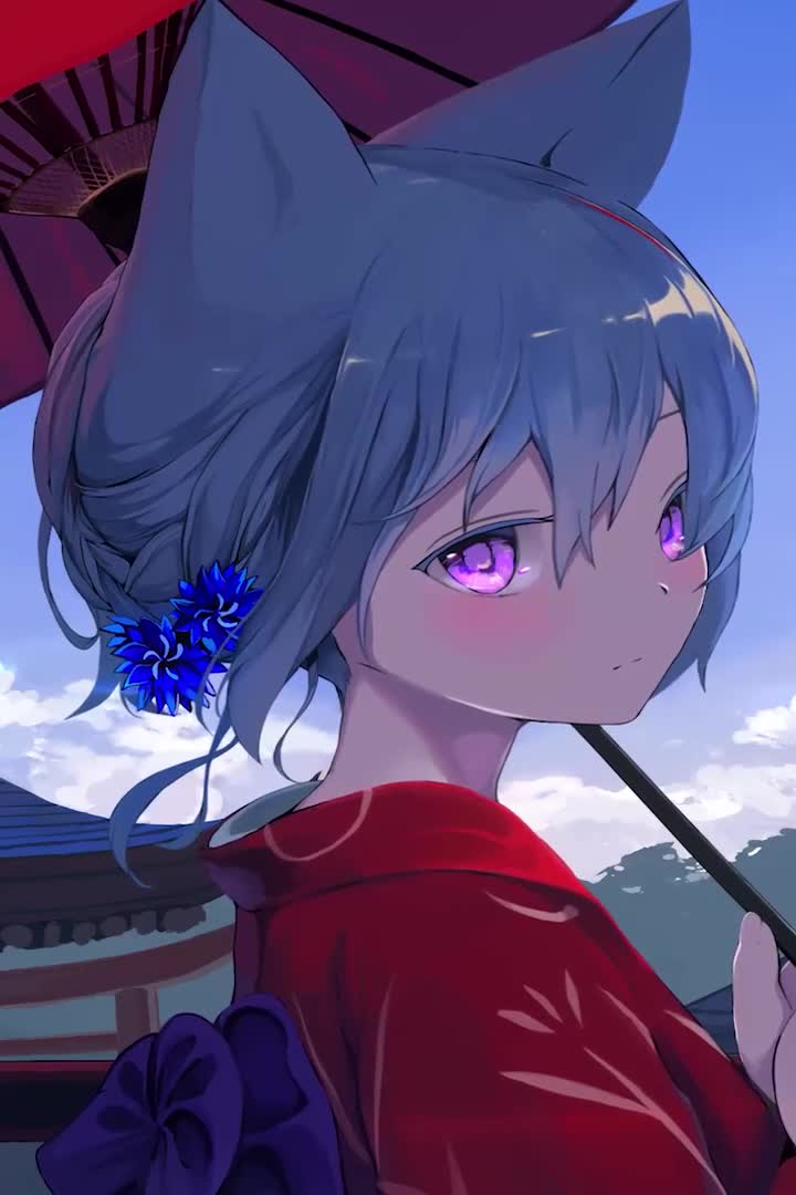 Anime Cat Girl For iPhone Wallpaper