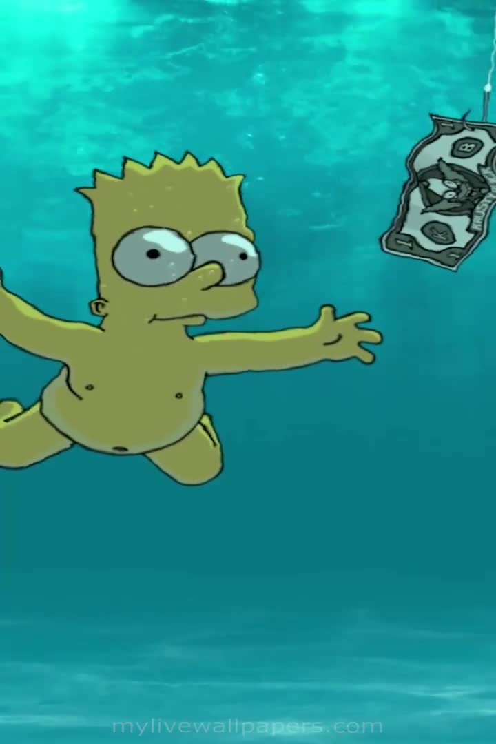 Cool Bart Nirvana Live Phone Wallpaper