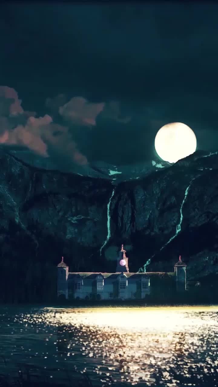 iPhone and Android Moonlight Lake Night Live Phone Wallpaper