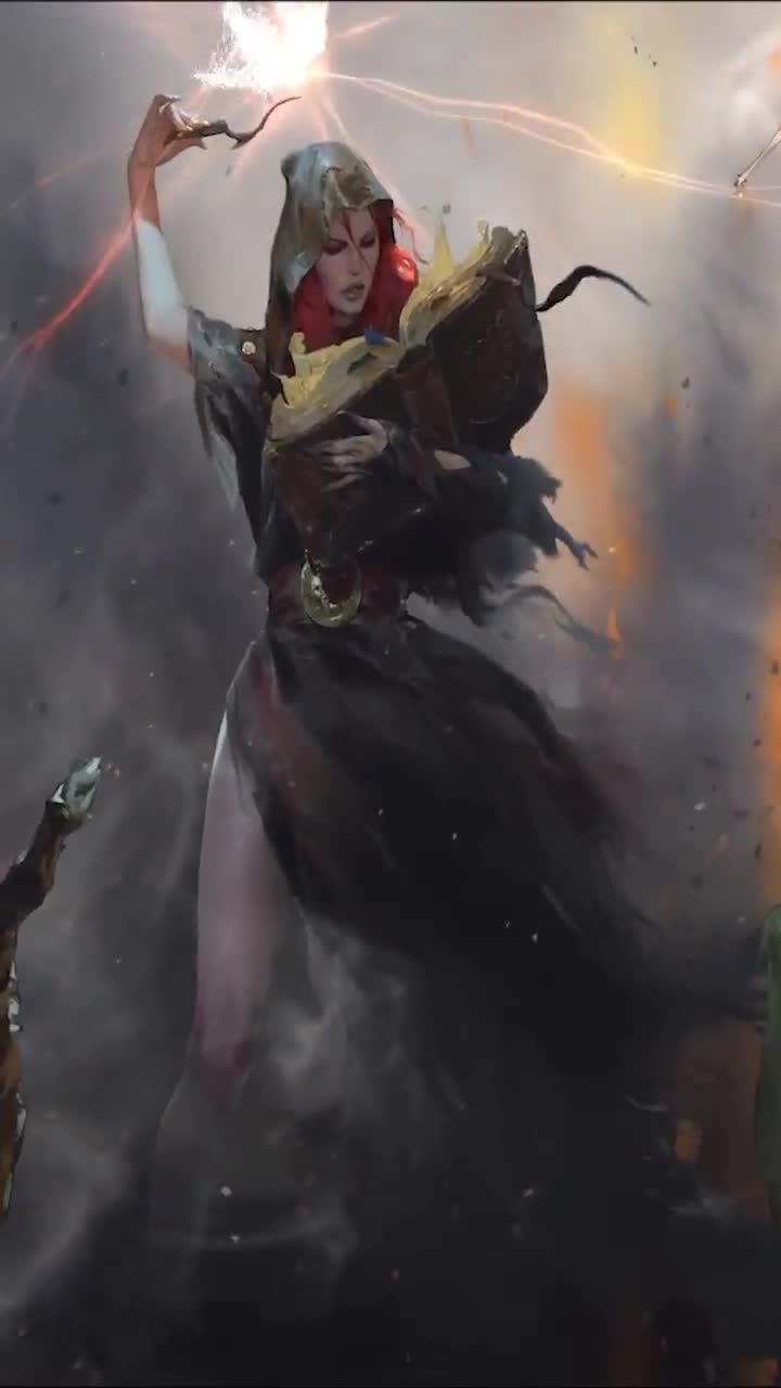 iPhone  Android Dark Fantasy Apprentice Necromancer Babe Phone Live Wallpaper