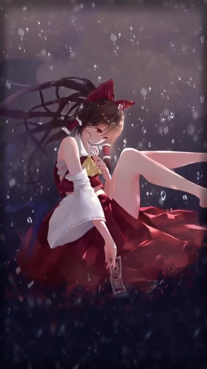 Android  iOS iphone Mobile Reimu Hakurei Falling Touhou Free Live Wallpaper